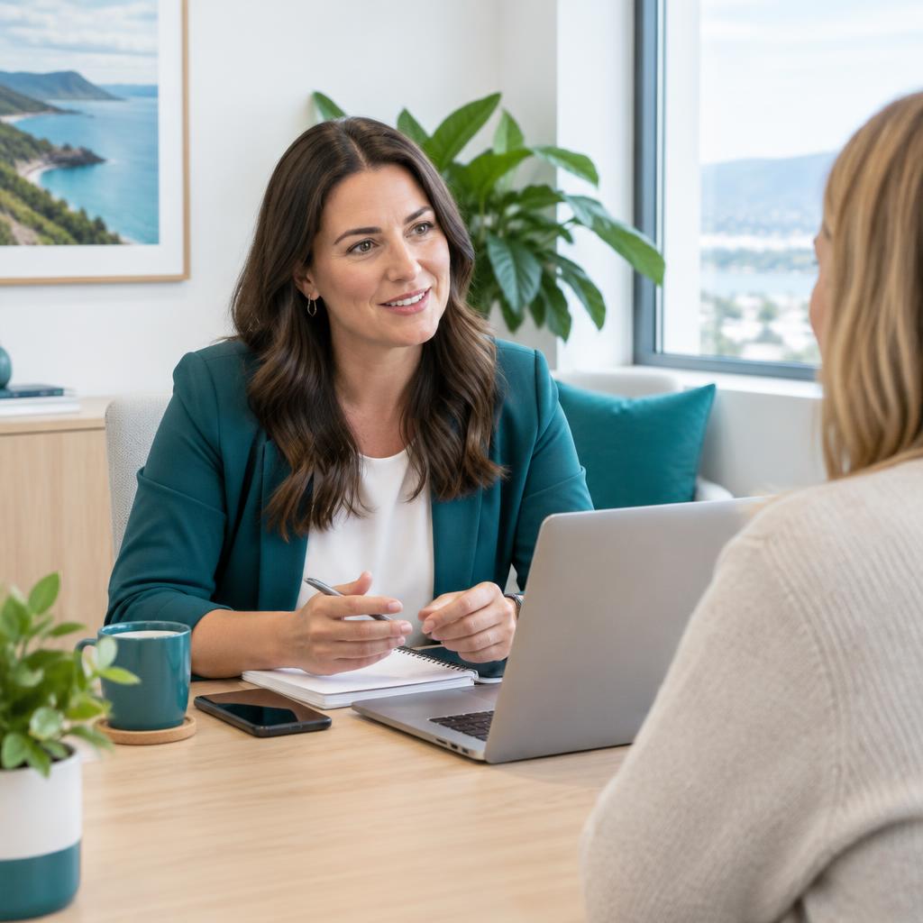 Mortgage adviser meeting with a customer